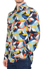 Blue Green Floral Print Shirt