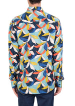 Blue Green Floral Print Shirt