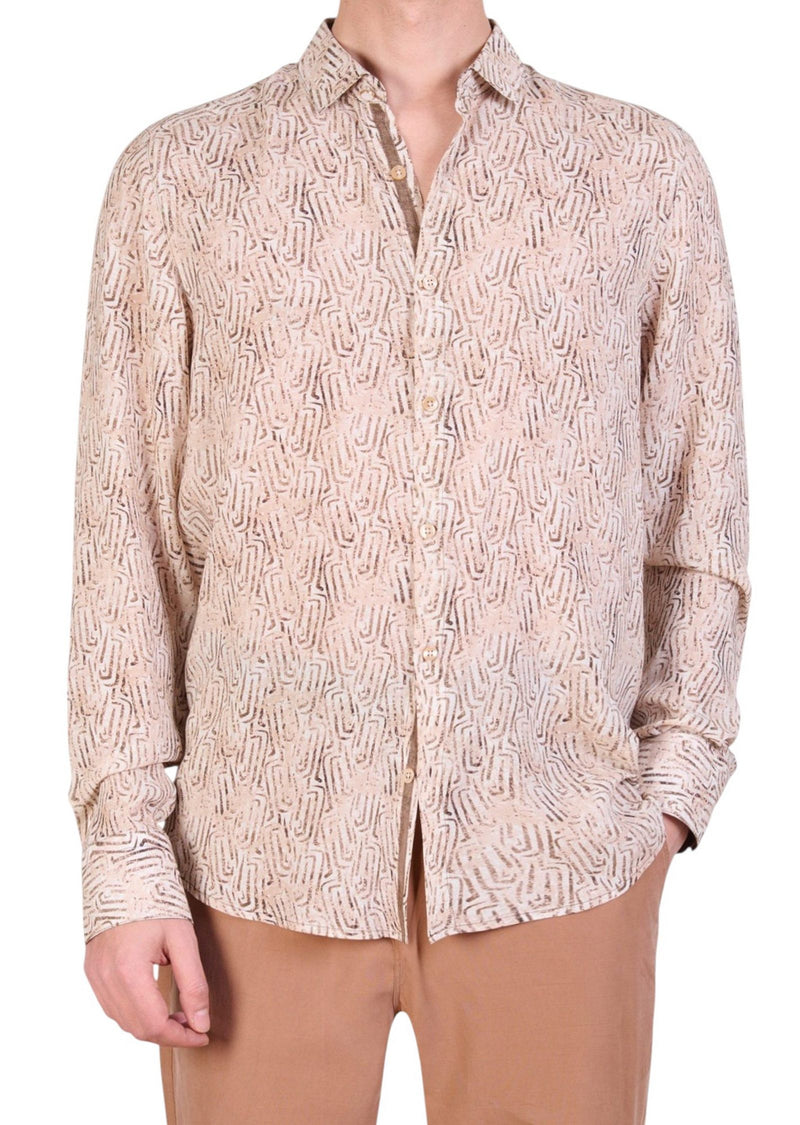 Beige Chain Link Print Shirt
