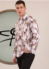 White Gold Sketch Foil Knit Shirt