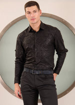 Black on Black Paisley Knit Shirt