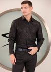 Black on Black Paisley Knit Shirt