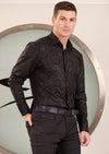 Black on Black Paisley Knit Shirt