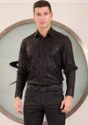 Black on Black Paisley Knit Shirt