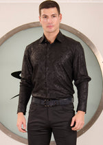 Black on Black Paisley Knit Shirt