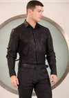 Black on Black Paisley Knit Shirt