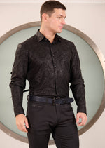 Black on Black Paisley Knit Shirt