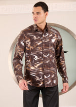 Brown Bronze Swirl Knit Shirt