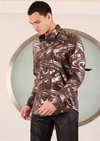 Brown Bronze Swirl Knit Shirt