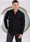 Black Flame Flocked Knit Shirt