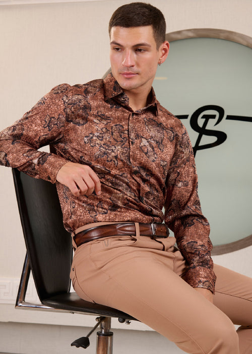 Brown Dream Faded Jacquard Shirt