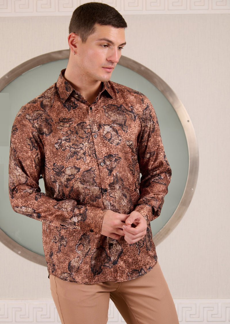 Brown Dream Faded Jacquard Shirt