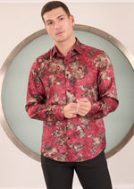 Burgundy Dream Faded Jacquard Shirt