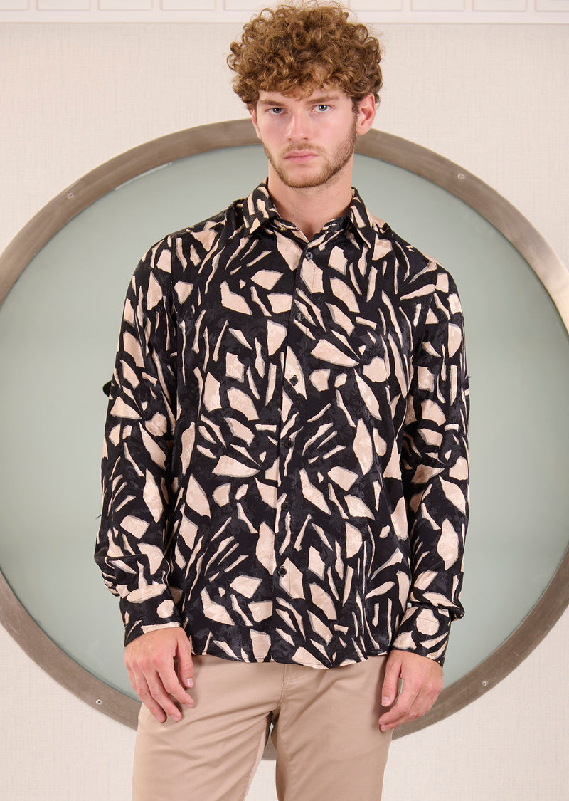 Black Broken Mirror Jacquard Shirt