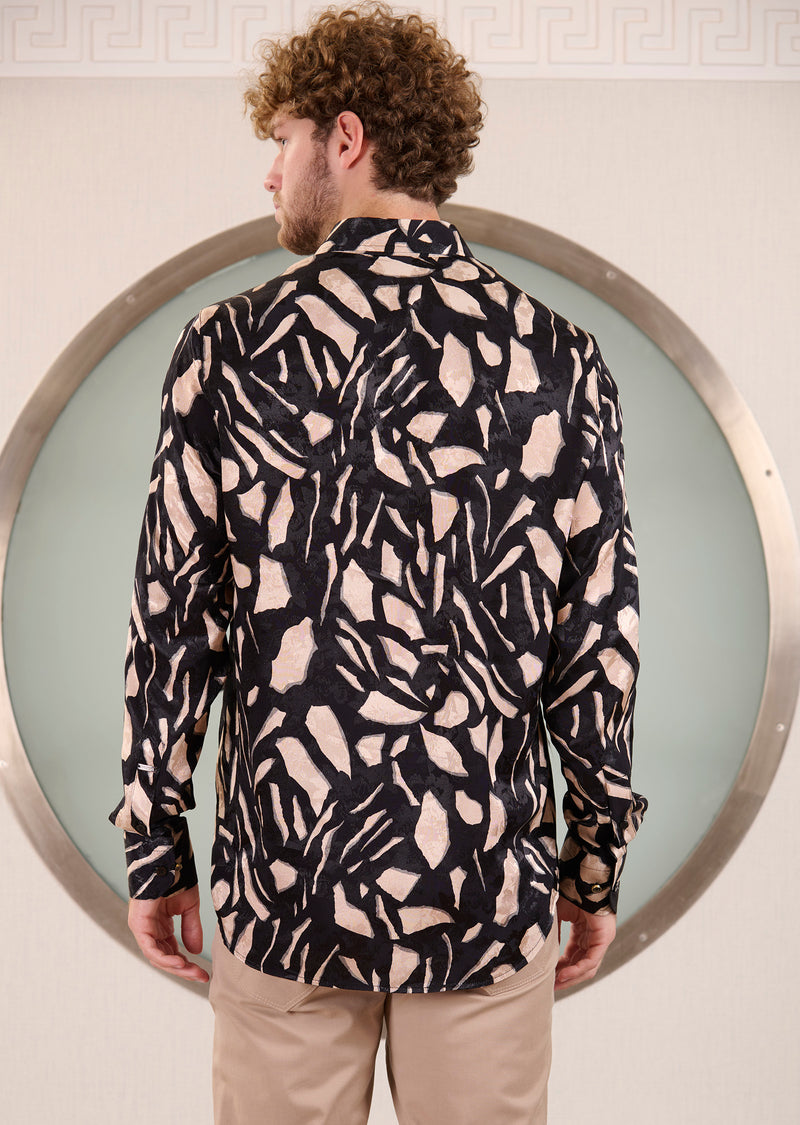 Black Broken Mirror Jacquard Shirt