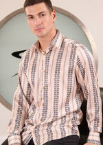 Beige Black Meander Jacquard Shirt