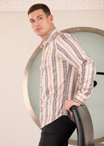 Beige Black Meander Jacquard Shirt