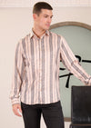 Beige Black Meander Jacquard Shirt