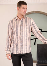 Beige Black Meander Jacquard Shirt