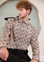 Gold Black Bloom Jacquard Shirt