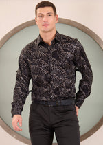 Black Silver Zebra Jacquard Shirt