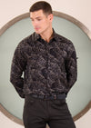 Black Silver Zebra Jacquard Shirt