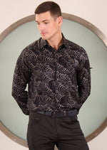 Black Silver Zebra Jacquard Shirt