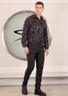 Black Silver Zebra Jacquard Shirt