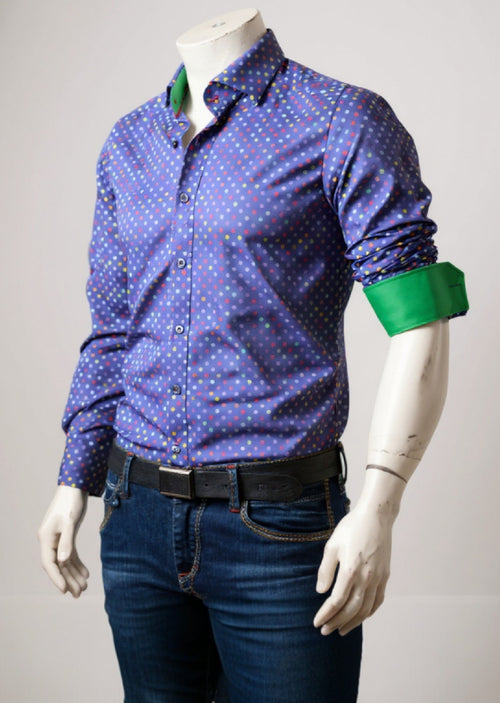 Purple Polkadot Silky Shirt