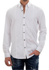 White Tonal Stripe Dressy Shirt