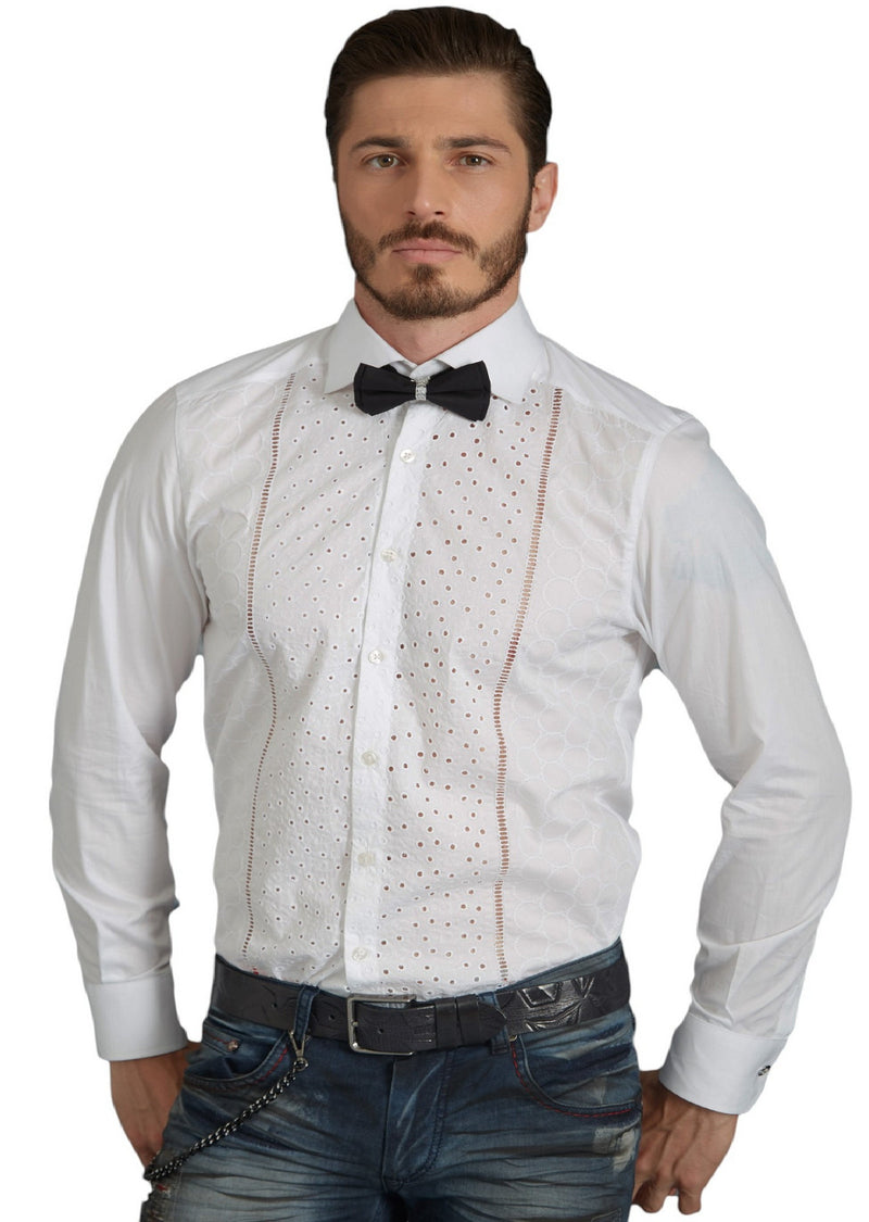 White Bubbles Cotton Lace Shirt