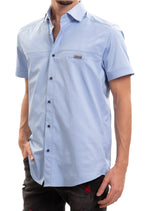 Blue Spike Metal Houndstooth Shirt