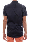 Navy Double Buckle Short Sleeve Shirt