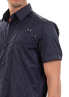 Navy Blue Double Buckle Shirt