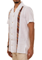 White Zigzag Guayabera Shirt