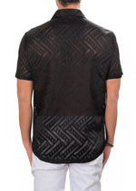 Black Triangle Lace Camp Shirt