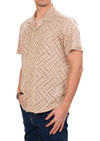 Beige Triangle Lace Camp Shirt