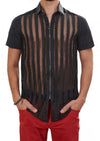 Black "Firenze" Lace Zipper Shirt