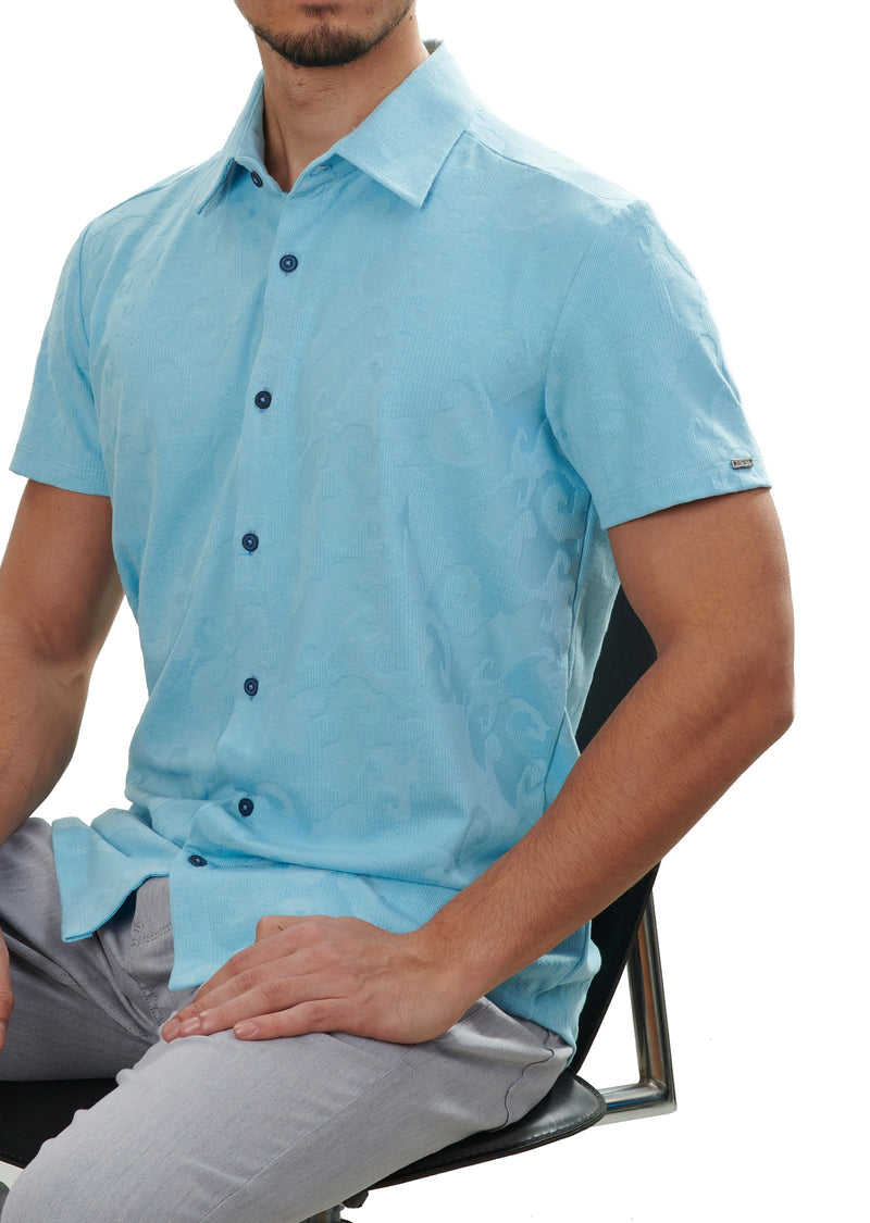 Baby Blue Barocco Knit Shirt