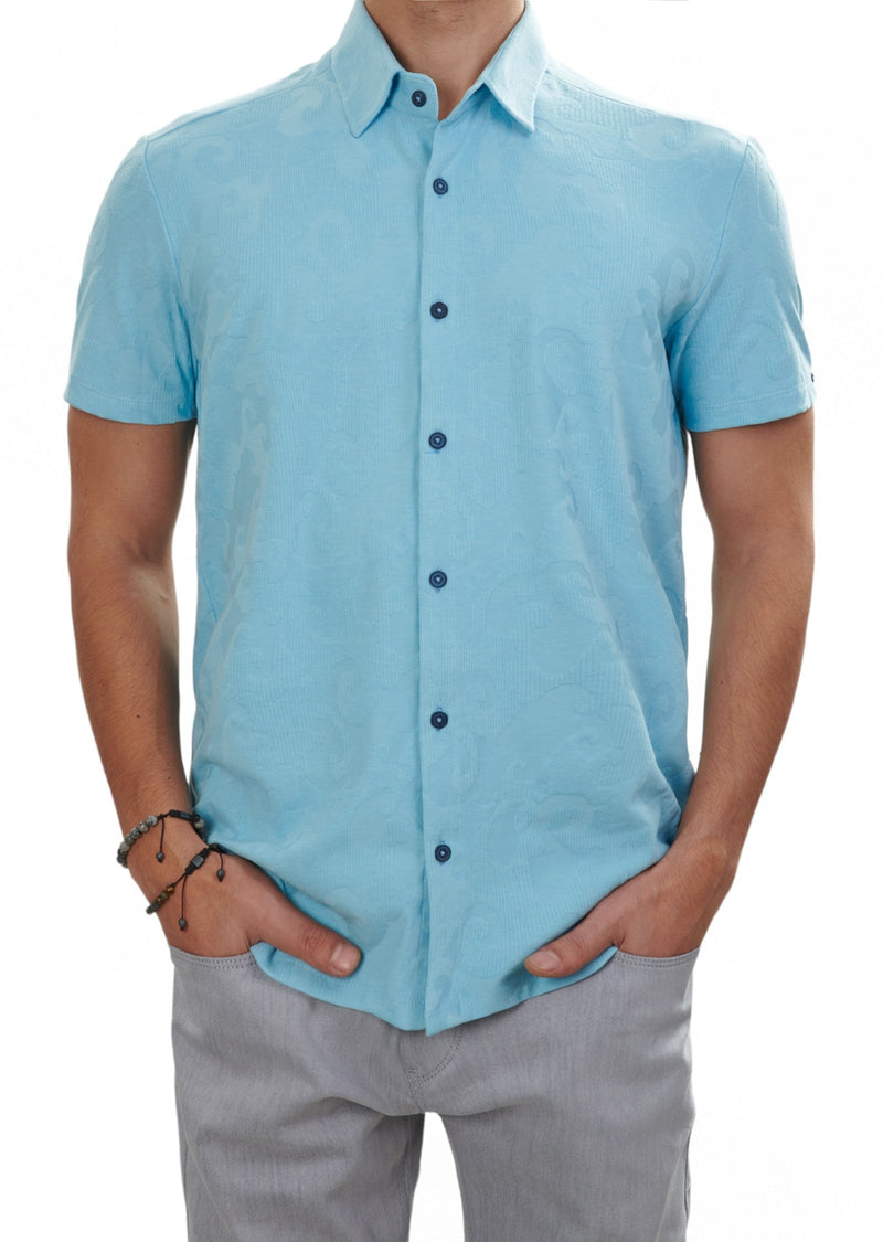 Baby Blue Barocco Knit Shirt