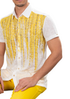 Yellow Matrix Degraded Linen Shirt