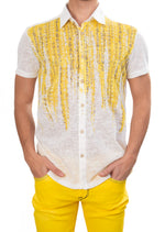 Yellow Matrix Degraded Linen Shirt