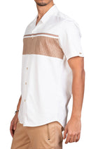 White Beige Ribbon Lace Shirt
