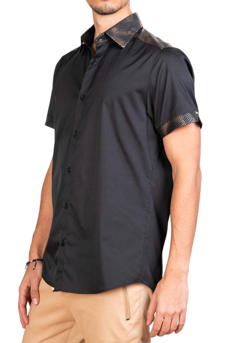 Black Gold Snake Print Shirt
