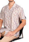 Beige Foil Print Circle Shirt