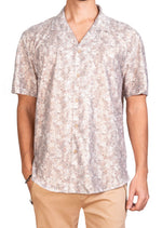 Beige Foil Print Circle Shirt