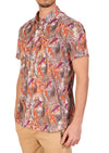 Orange Leaf Linen Blend Shirt