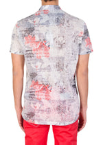 White Floral Linen Blend Shirt