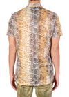 Yellow Snake Linen Blend Shirt