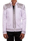 White Silver "Luxe" Studded Jacket